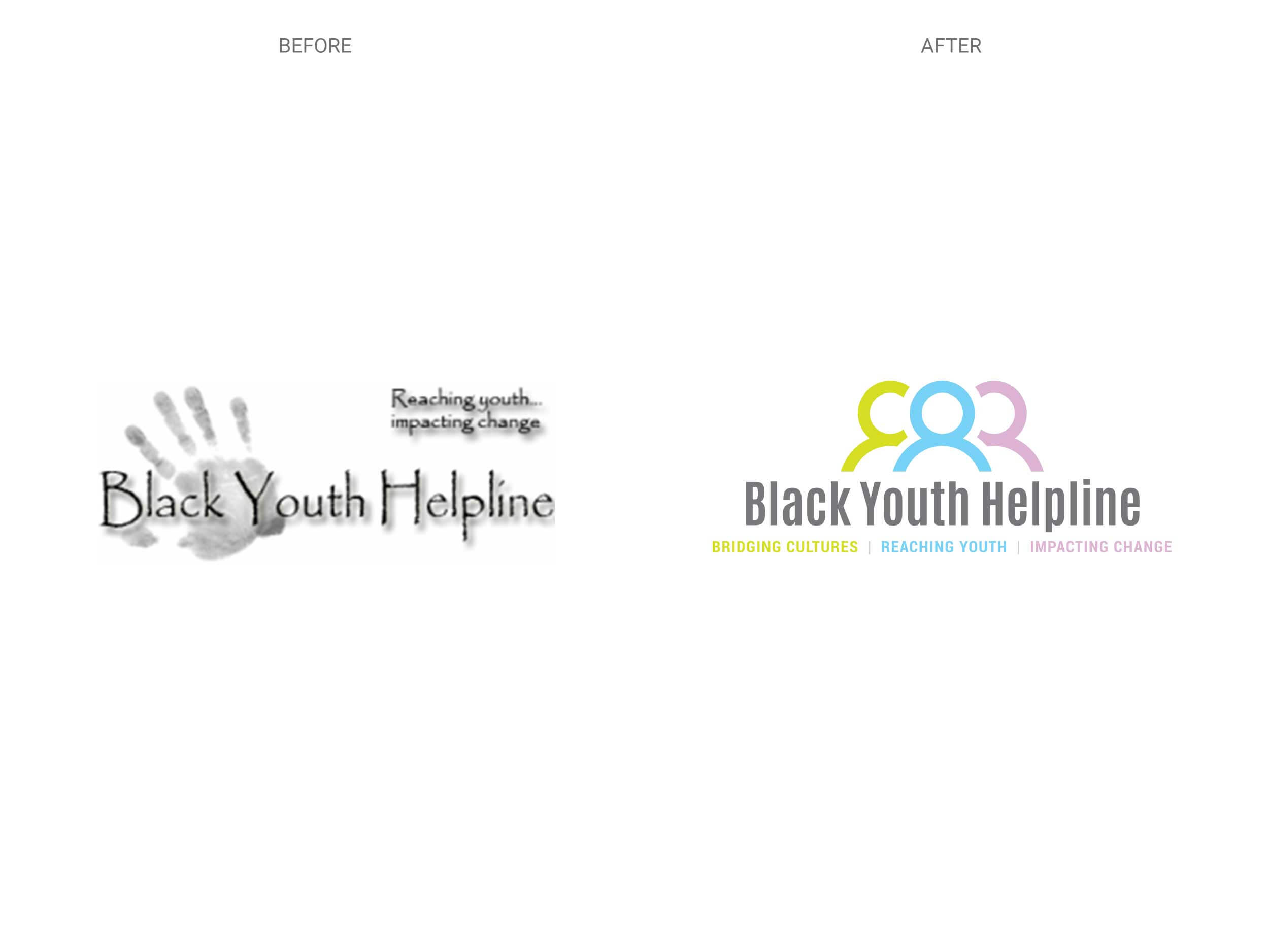 Black Youth Helpline – Logo – Before & After