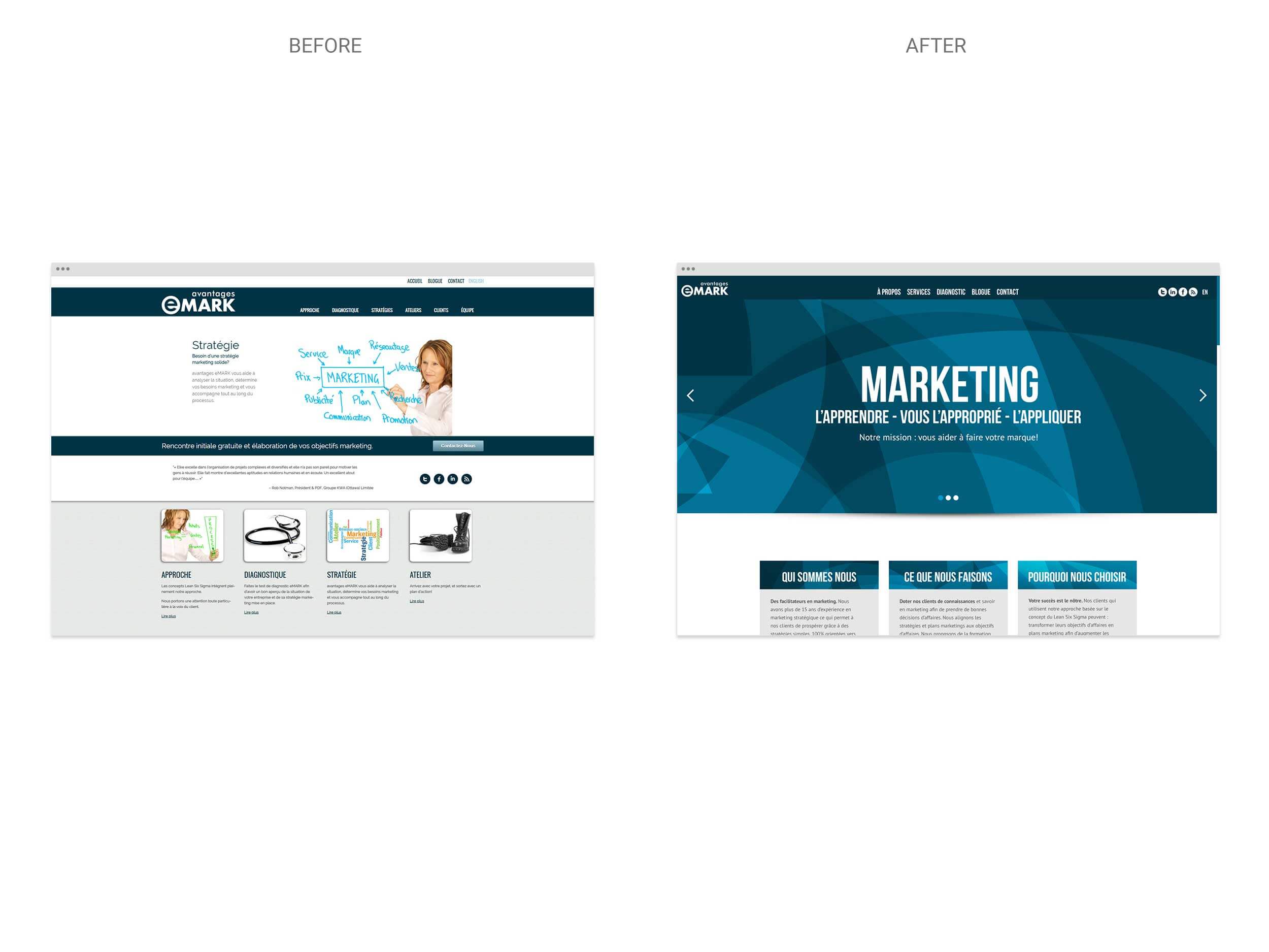 eMARK – Website – Before & After