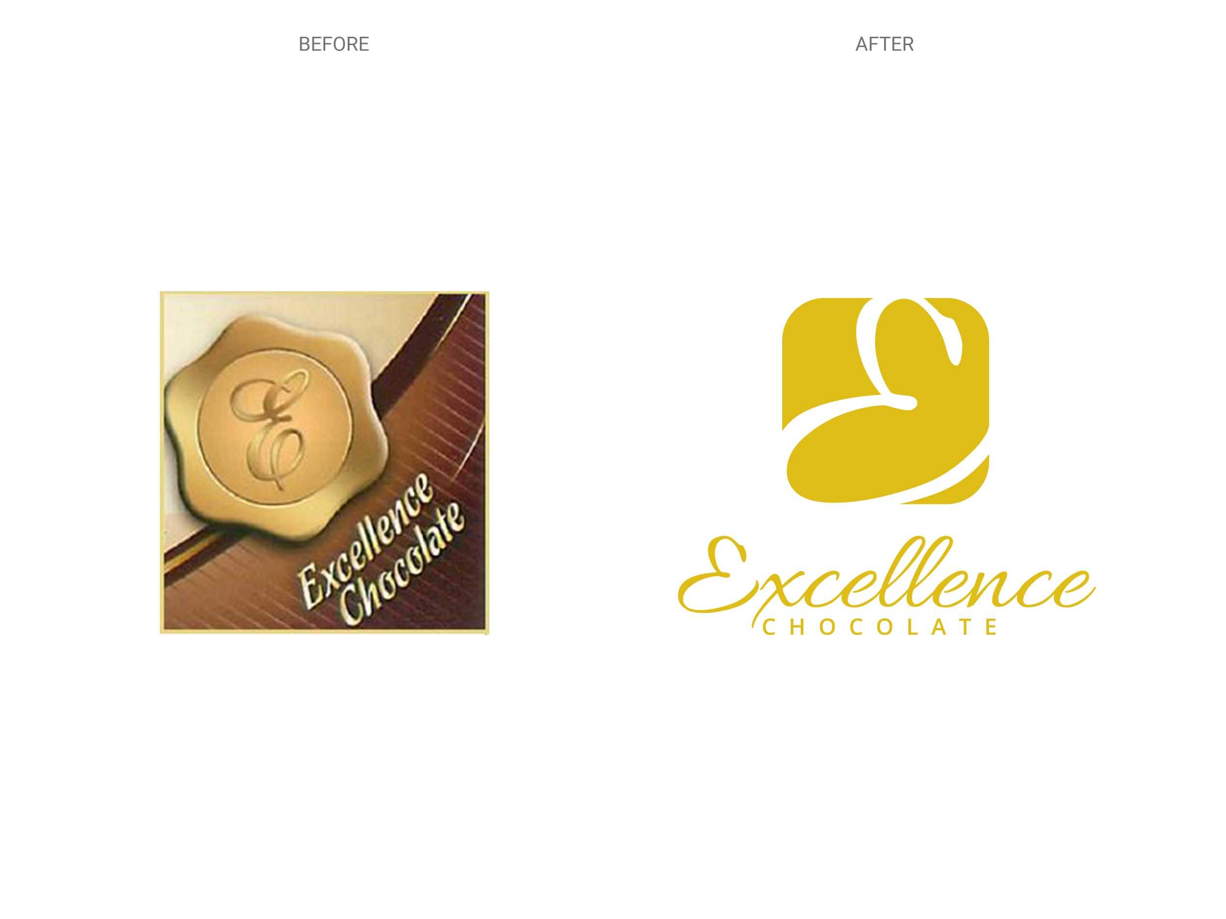 Excellence Chocolate – Logo – Before & After
