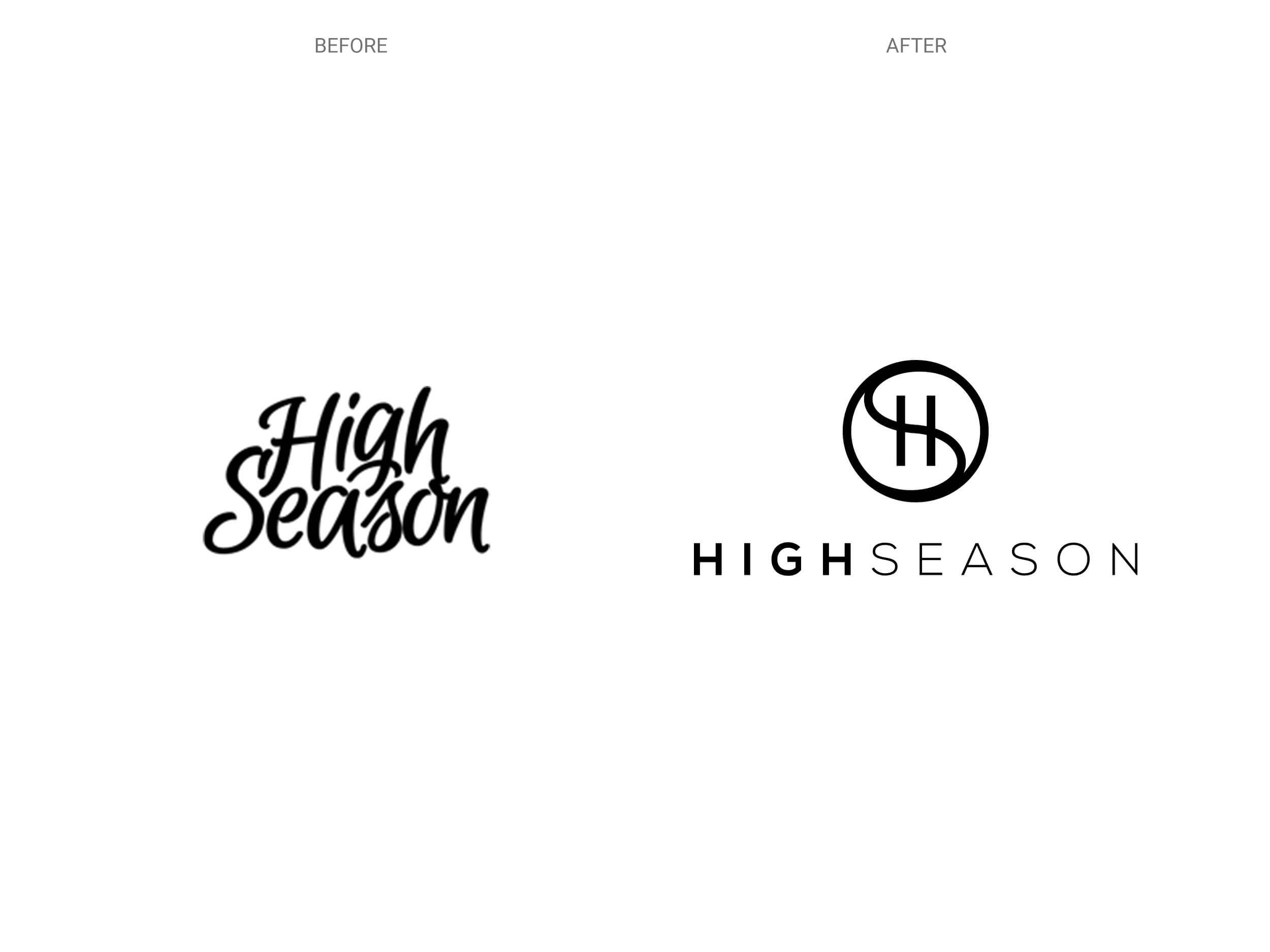 High Season – Logo – Before & After