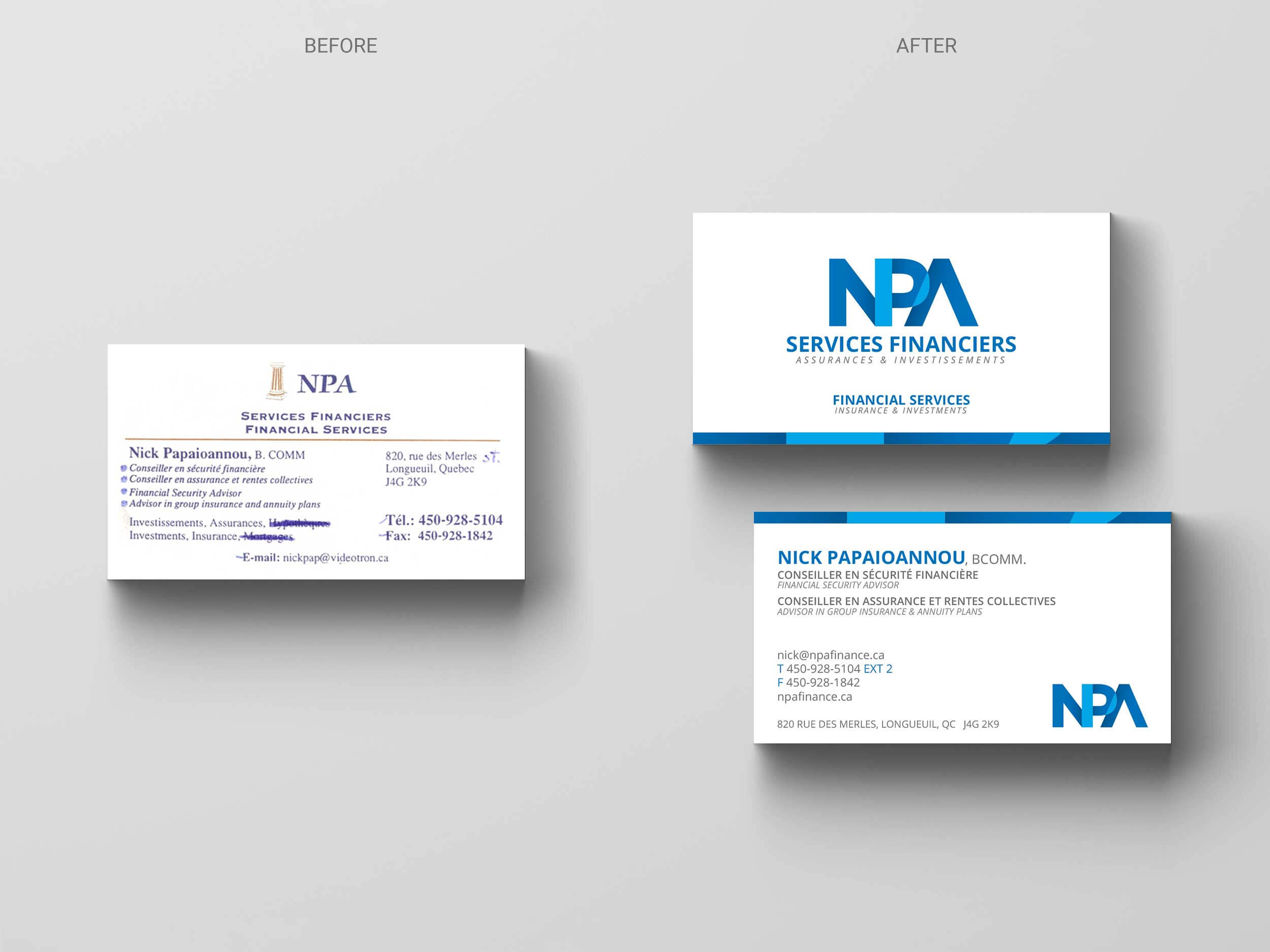 NPA – Business Card – Before & After